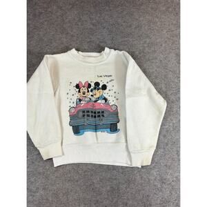 VTG 90s Disney Mickey & Minnie Mouse Las Vegas Sweatshirt Kids Youth XS Retro